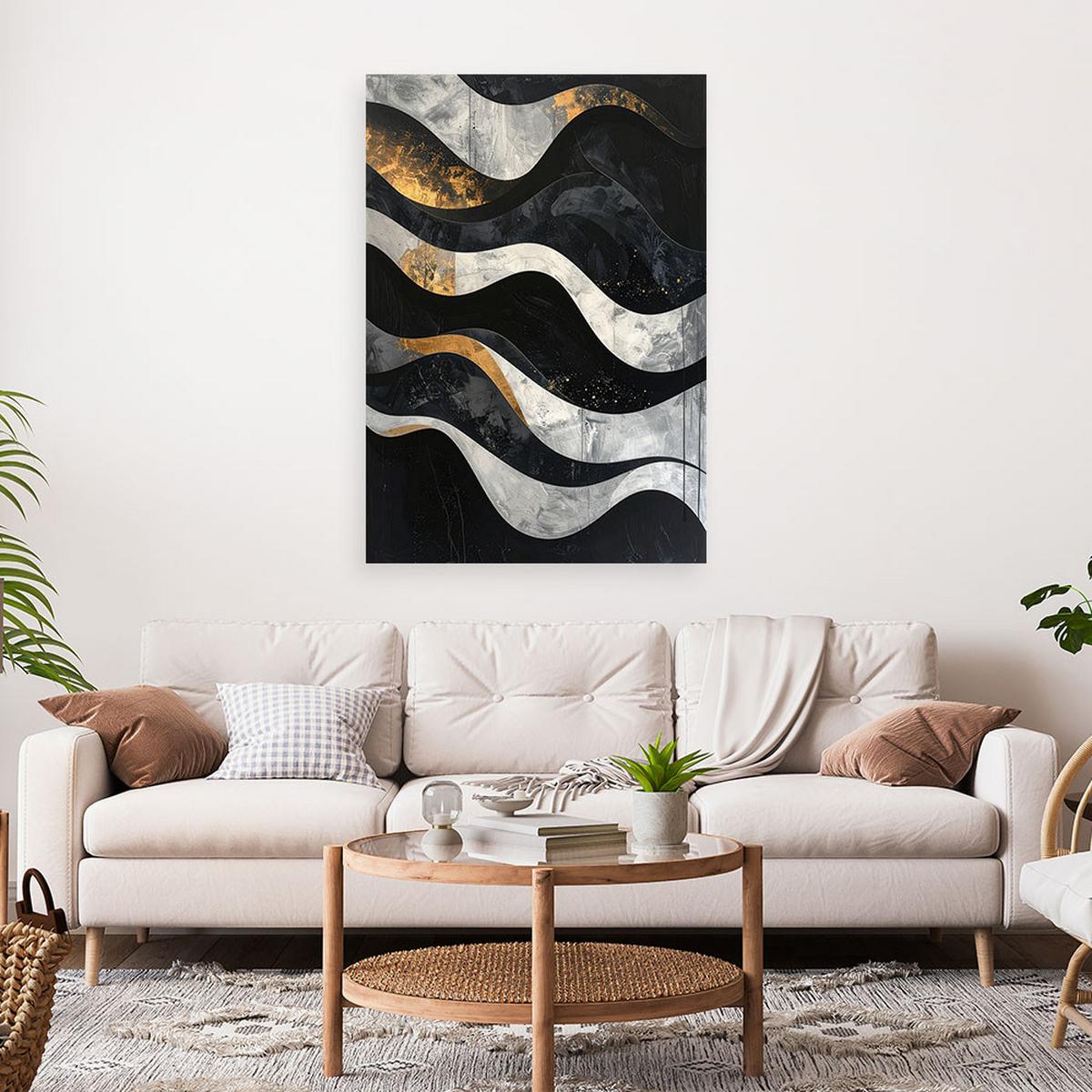 LEINWANDBILD Abstraktion 40x60cm - Schwarz, Textil (40/60cm) - Feeby
