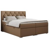 BOXBETT ALDA 160/200 Braun Kunstleder - H3 - Braun, Holz/Textil (160/200cm) - MKS