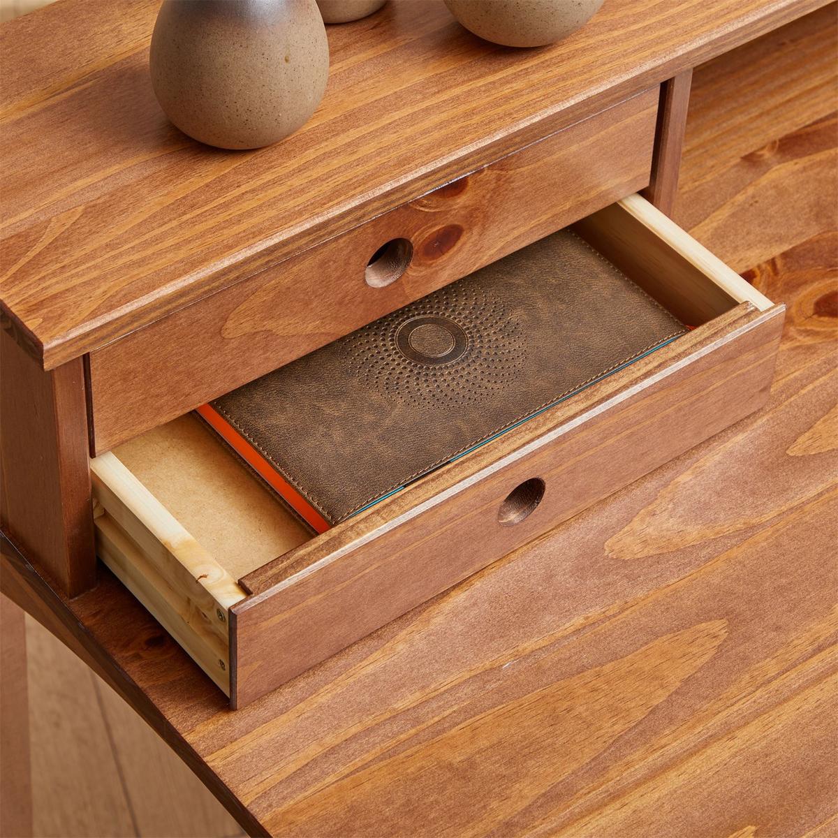 SCHEIBTISCH MILANO - Kastanienfarben, Holz (54/110/91cm) - IDIMEX