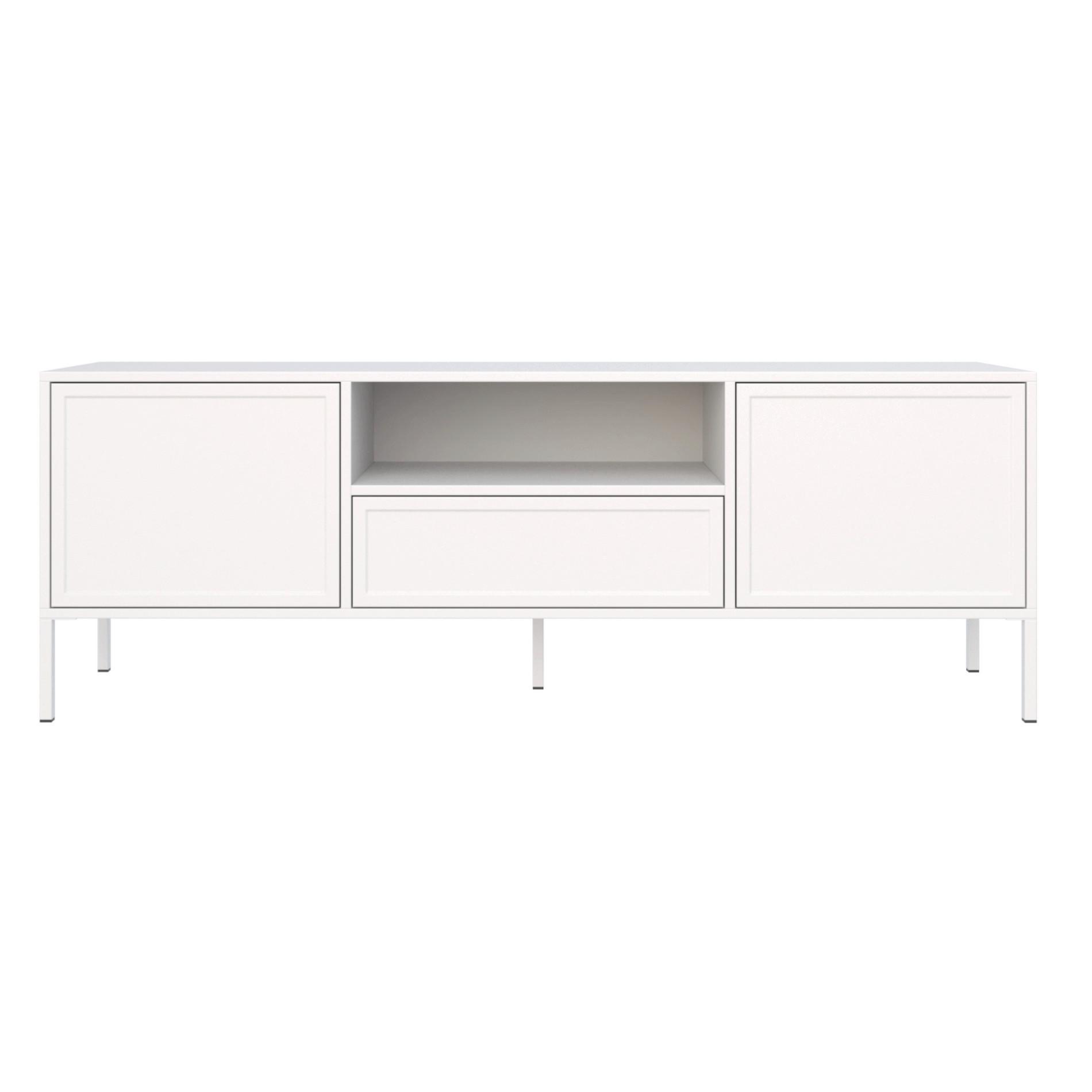 TV-LOWBOARD Velveto 2-türig mit Schublade & Fach, Weiß, 160 cm - Weiß, Holzwerkstoff/Metall (160/57/40cm) - Selsey