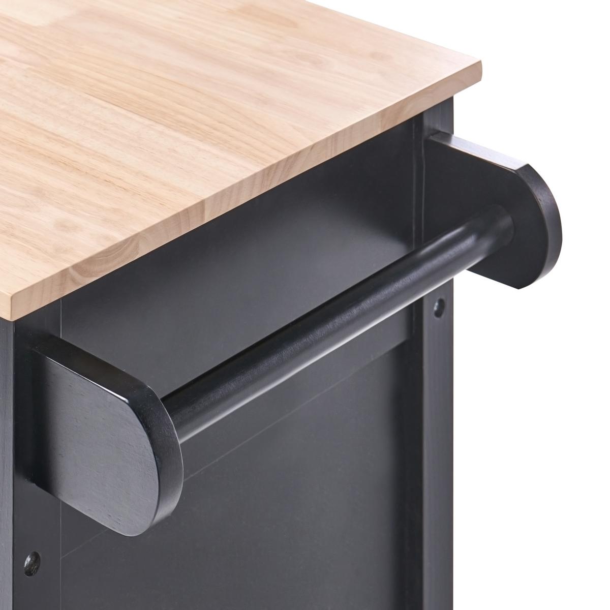 SERVIERWAGEN Schwarz Genoa - Schwarz/Braun, Holzwerkstoff (80/88/43cm) - Beliani