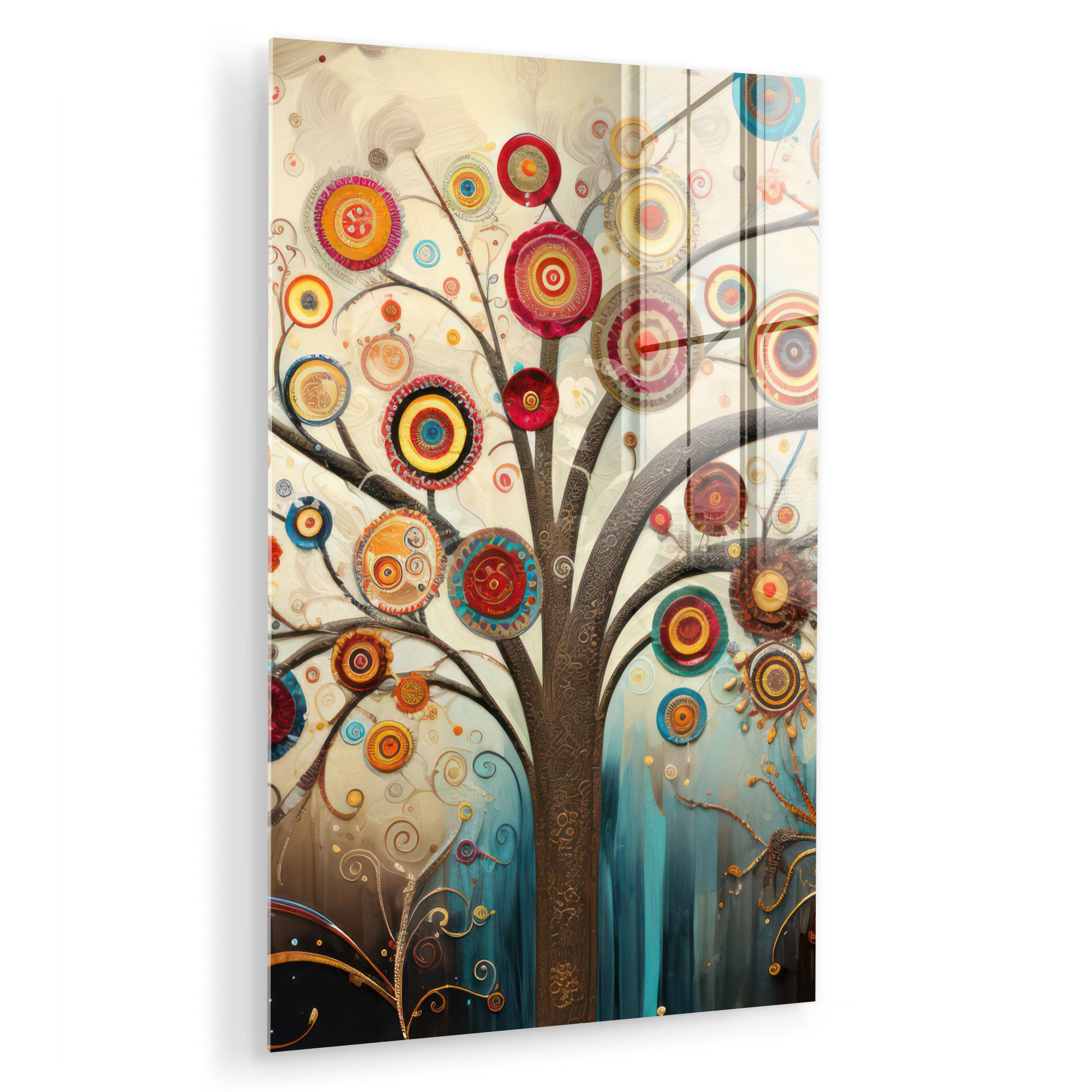 ACRYLGLASBILD Baum - Baum des Lebens - Farbe Wanddeko Wohnzimmer 40x60 cm - Braun, Glas (40/60cm) - MuchoWow