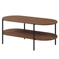 COUCHTISCH Carlo mit Metallfüße 110×50 cm, Walnuss - Walnussfarben, Holzwerkstoff (50/110/46cm) - Beautysofa