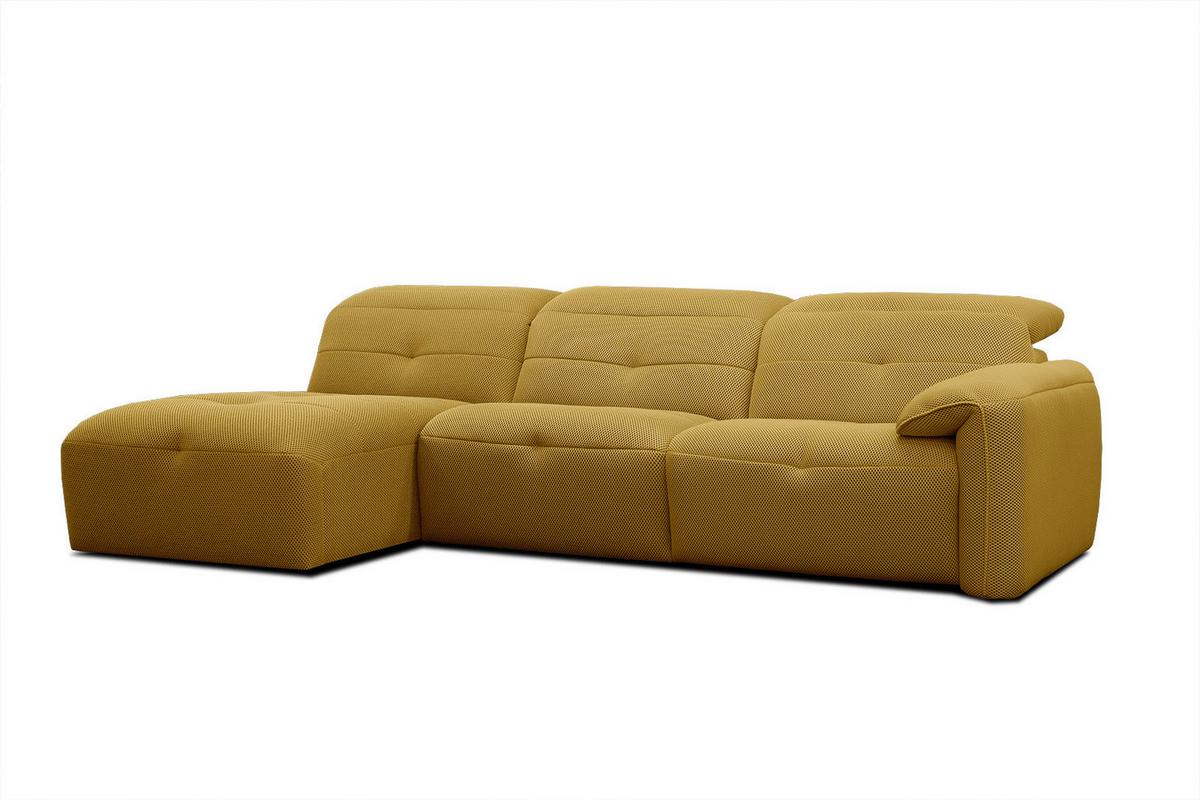 ECKSOFA TRENTO 4-Sitzer, gelb - Gelb/Schwarz, Holzwerkstoff/Kunststoff (165/262cm) - Wozimo