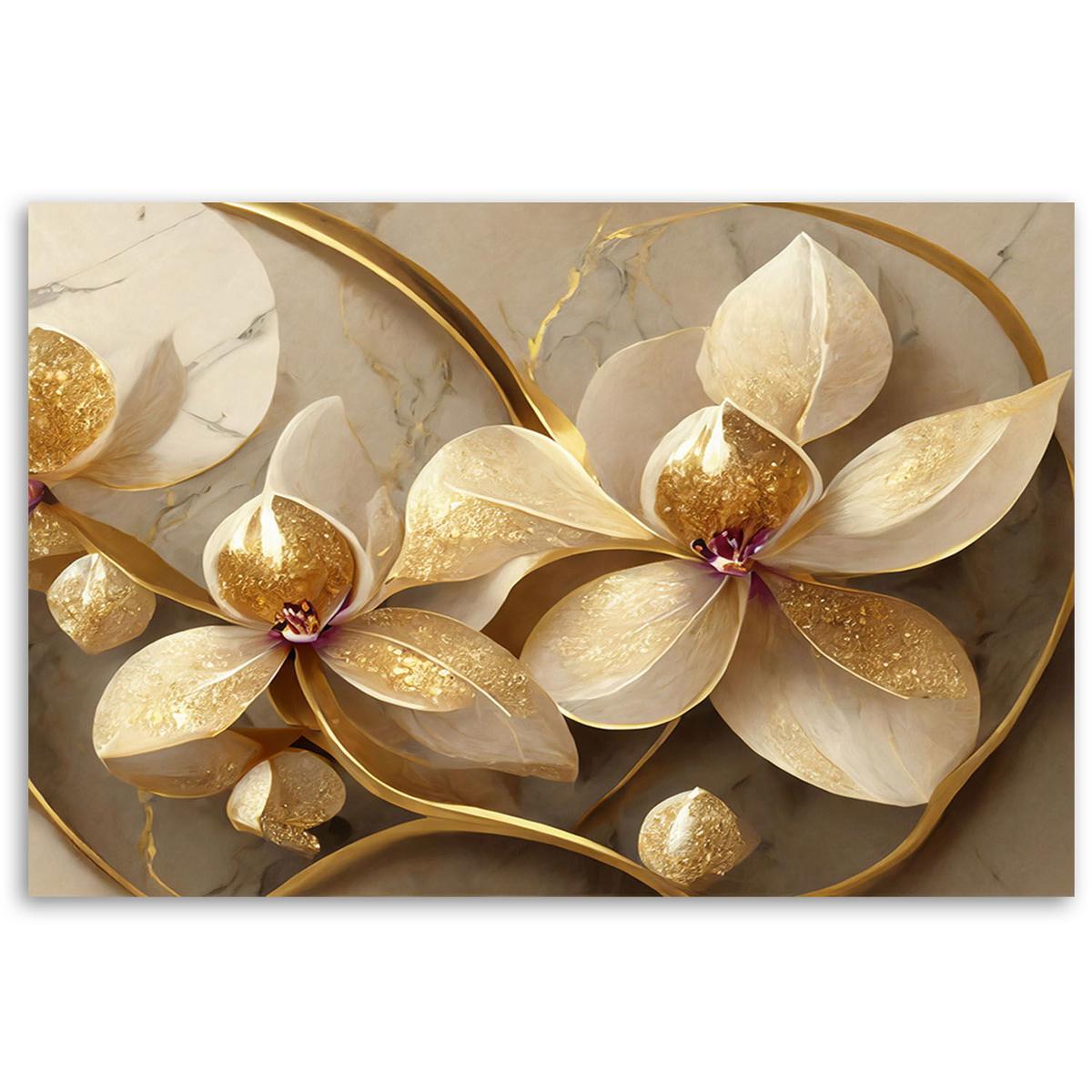 KUNSTDRUCK Gold 90/60 cm - Goldfarben, Textil (90/60cm) - KUNSTLOFT