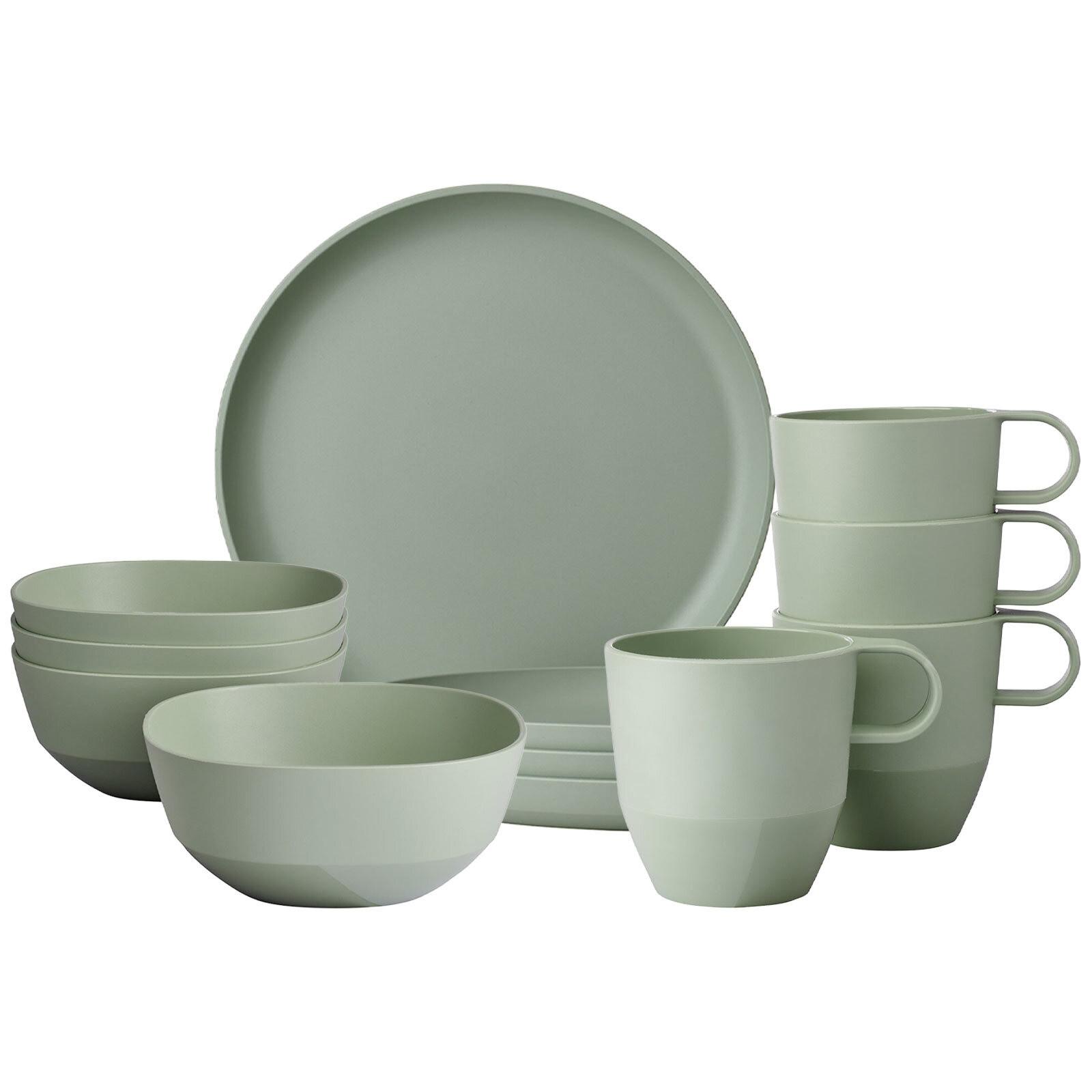 FRÜHSTÜCKS-SET Silueta Nordic Sage 12-tlg. - Mintgrün, Kunststoff (2/2/2cm) - Mepal