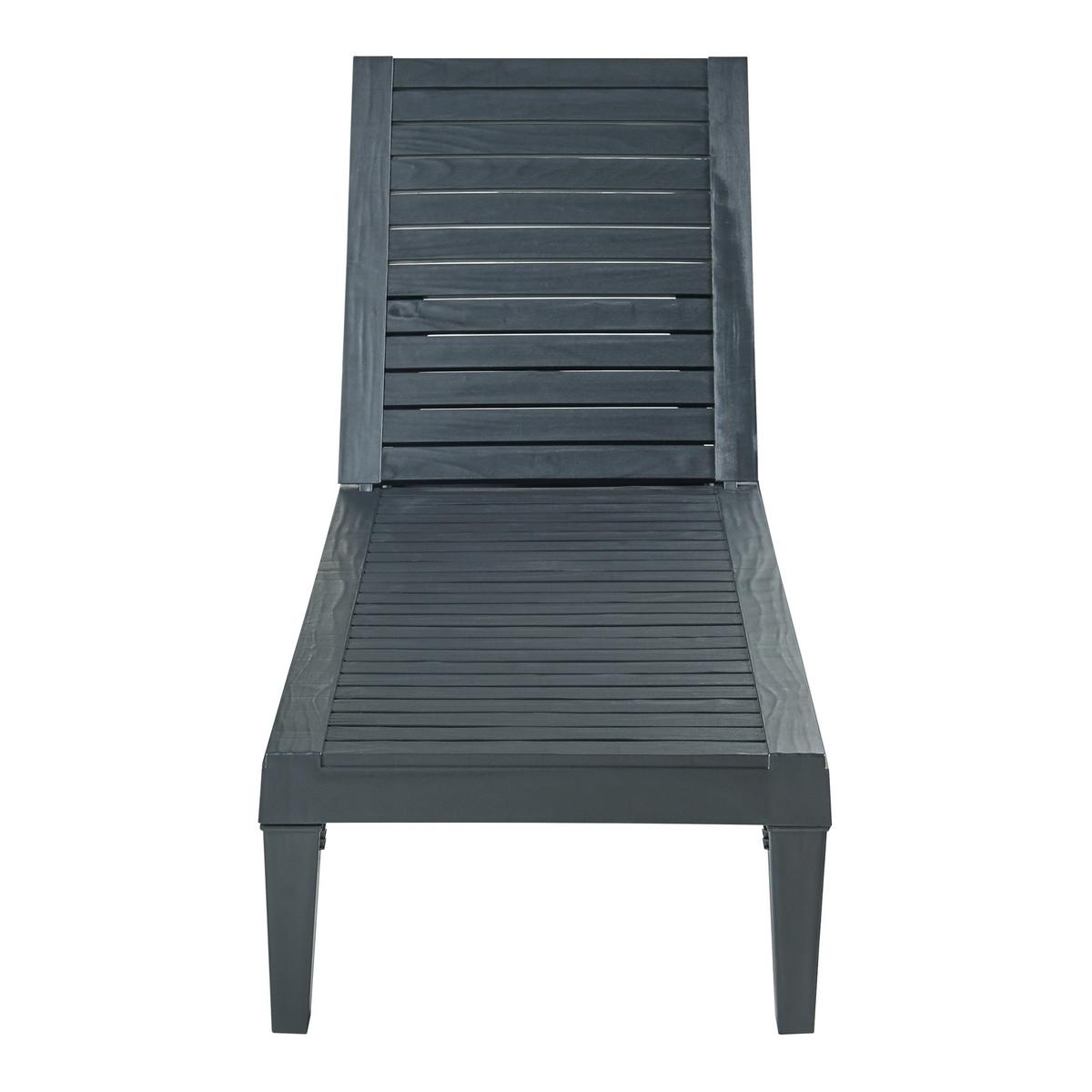 SONNENLIEGE Ateleta - Schwarz, Kunststoff (58/73.5/172cm) - casa.pro