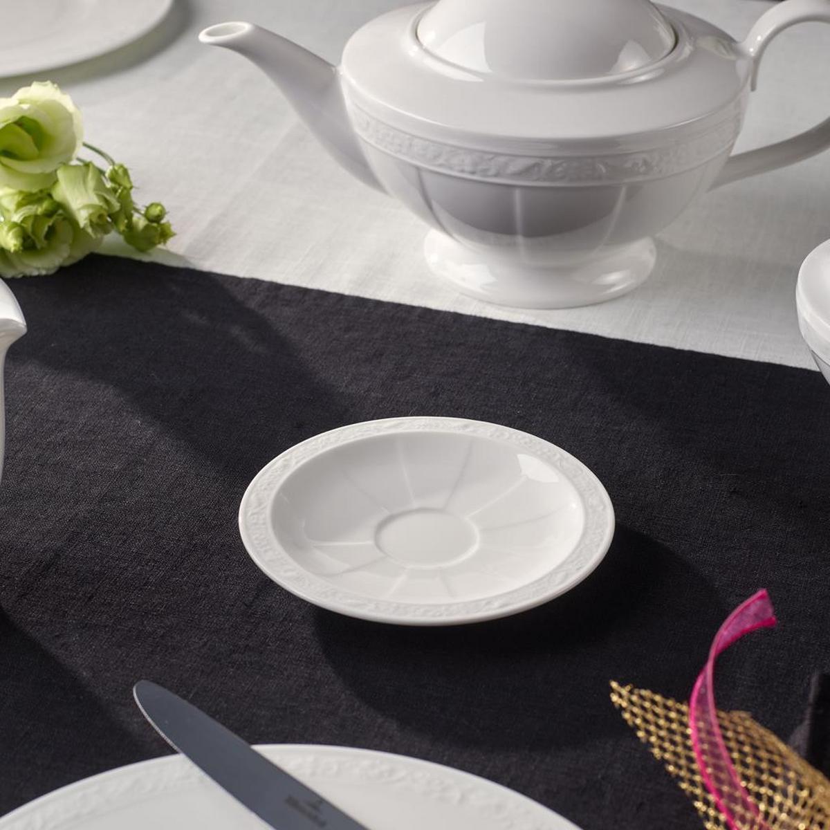 ESPRESSSOUNTERTASSEN White Pearl weiß ø 13 cm 6er Set - Weiß, Keramik (13cm) - Villeroy & Boch