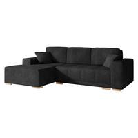 ECKSCHLAFSOFA Bello, Seite: Links - Schwarz/Naturfarben, Holz/Textil (240/140cm) - MIRJAN24