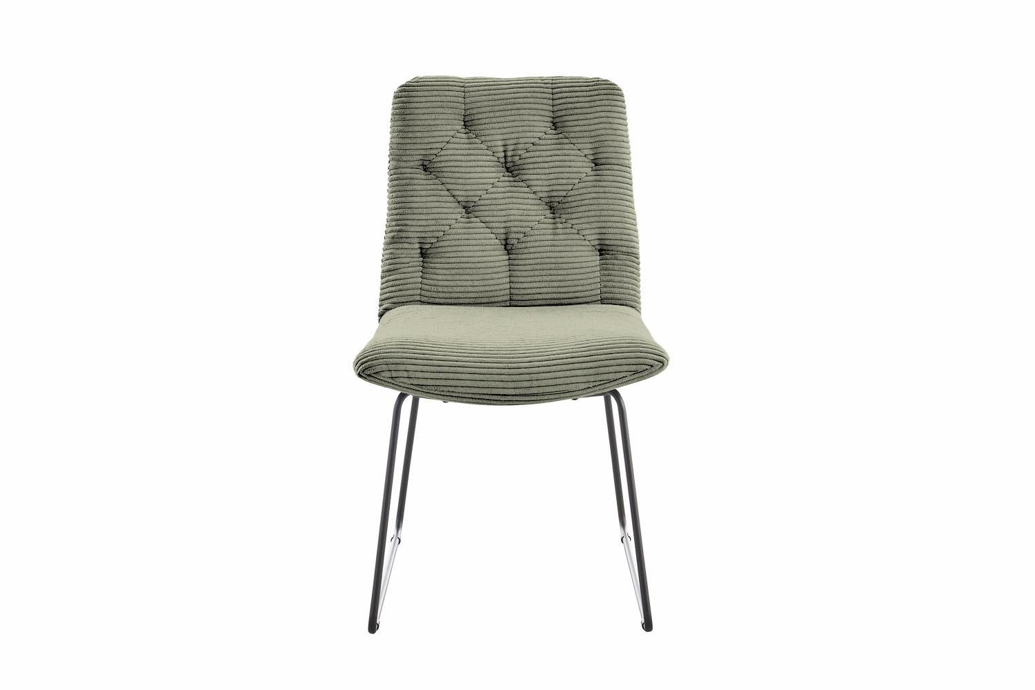 ESSZIMMERSTUHL NEW CHARME Grün Cord (1er-Set) - Olivgrün/Grün, Textil (52/87/66cm) - KAWOLA