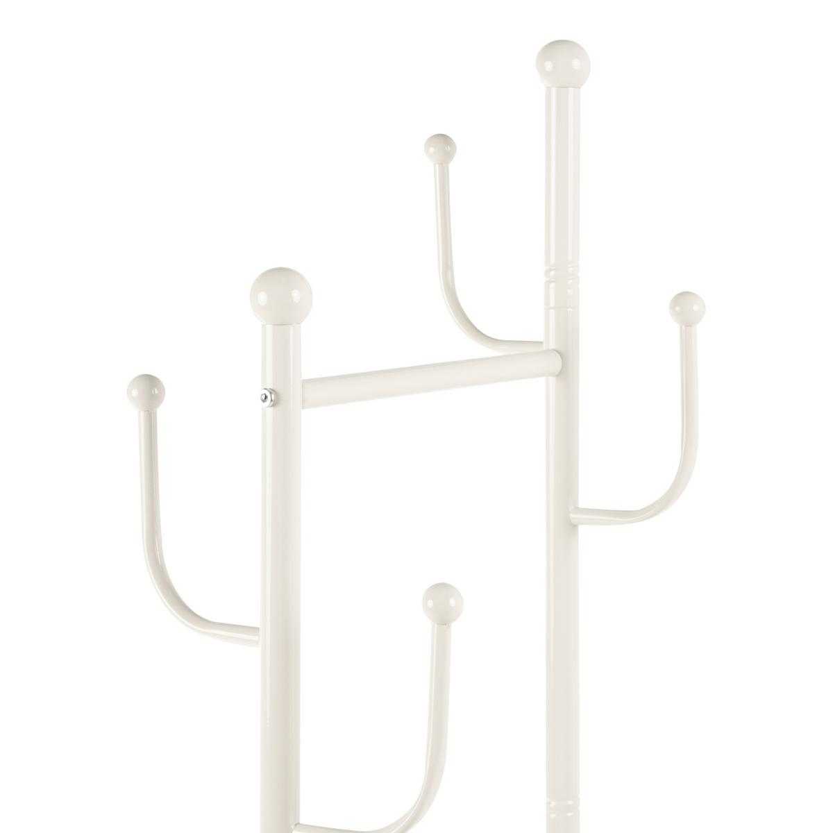 GARDEROBENSTÄNDER mit Ablage mit Rädern Weiß Vezelay - Weiß, Metall (40/170/40cm) - Beliani