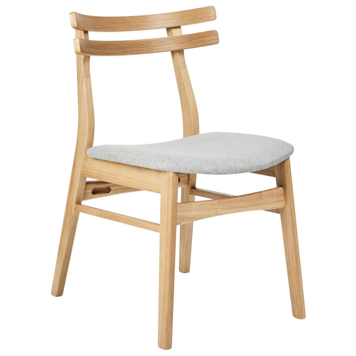 ESSZIMMERSTUHL 2er Set Holz Hellbraun/Grau Cynthiana - Hellgrau/Braun, Holz (47/77/55cm) - Beliani