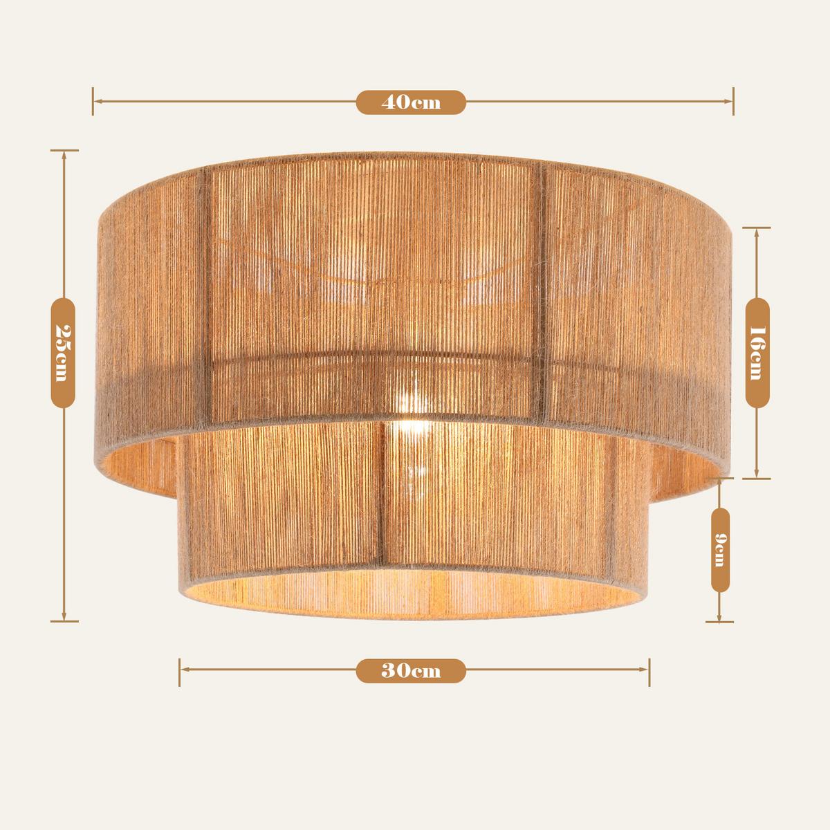 DECKENLEUCHTE Ceilume 40/40/27.5 cm - Braun, Textil (40/40/27.5cm) - ZMH