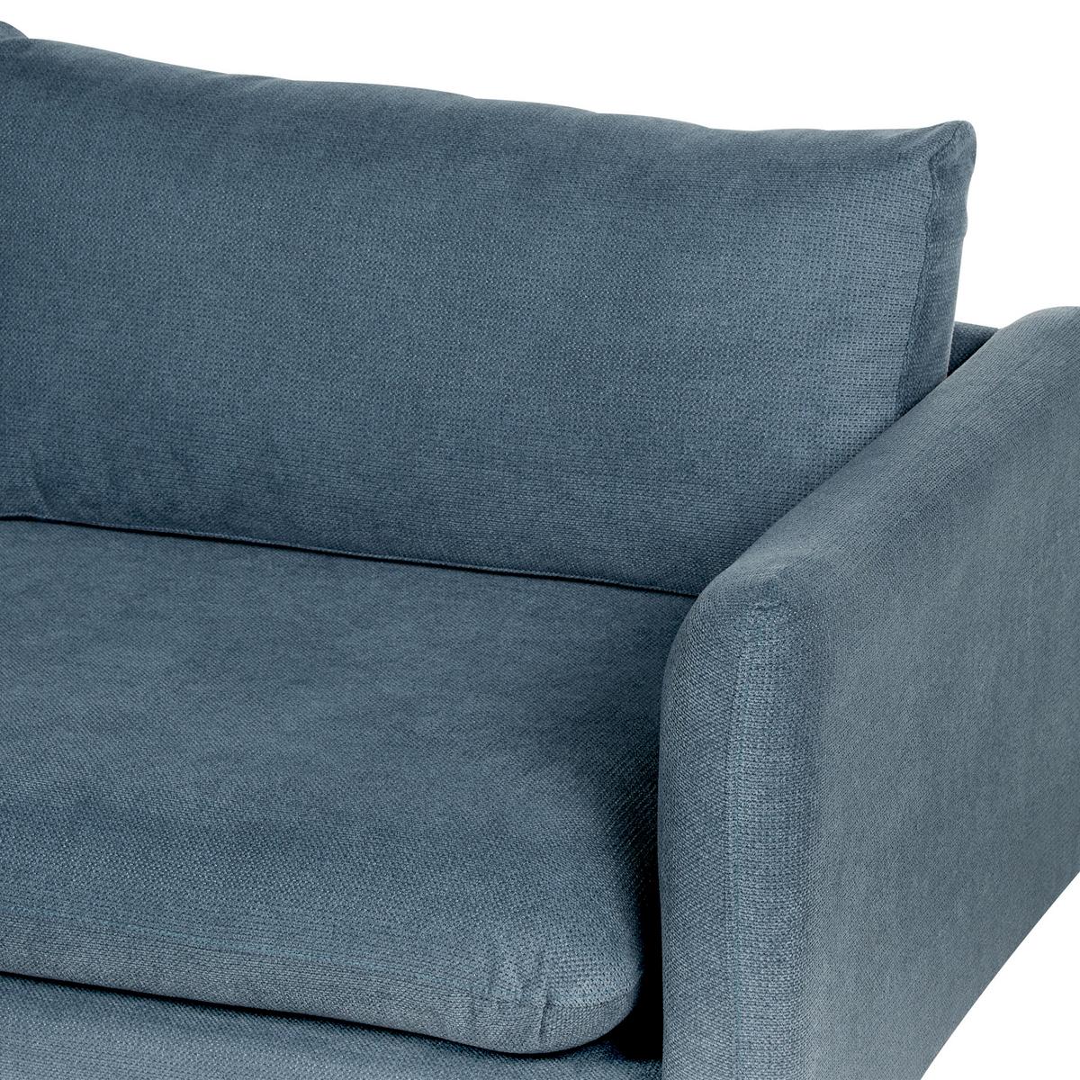 ECKSOFA 4-Sitzer Chenillegewebe Blau rechtsseitig Vinterbro - Blau/Schwarz, Textil (279/162cm) - Beliani