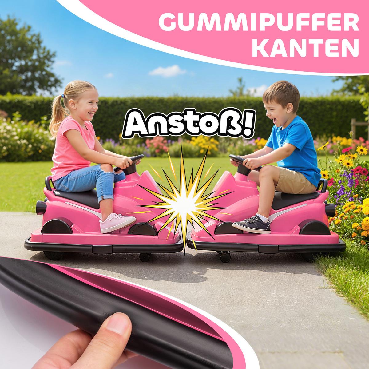 AUTOSCOOTER Metall Kunststoff Rosa - Dunkelrosa, Metall (74/53/48cm) - AIYAPLAY