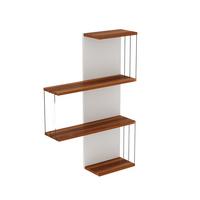WANDREGAL mit 4 Ablagen 64/19/96 cm - Weiß, Holzwerkstoff (19/96/7cm) - Calicosy