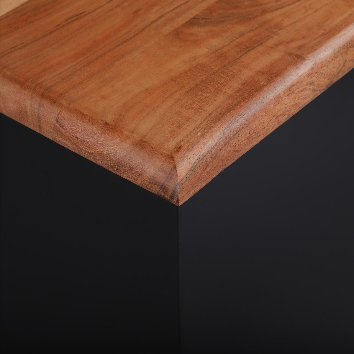 BEISTELLTISCH 50x40x50 cm Schwarz-Natur aus Akazienholz und Metall - Schwarz, Metall (50/50/40cm) - WOMO-DESIGN
