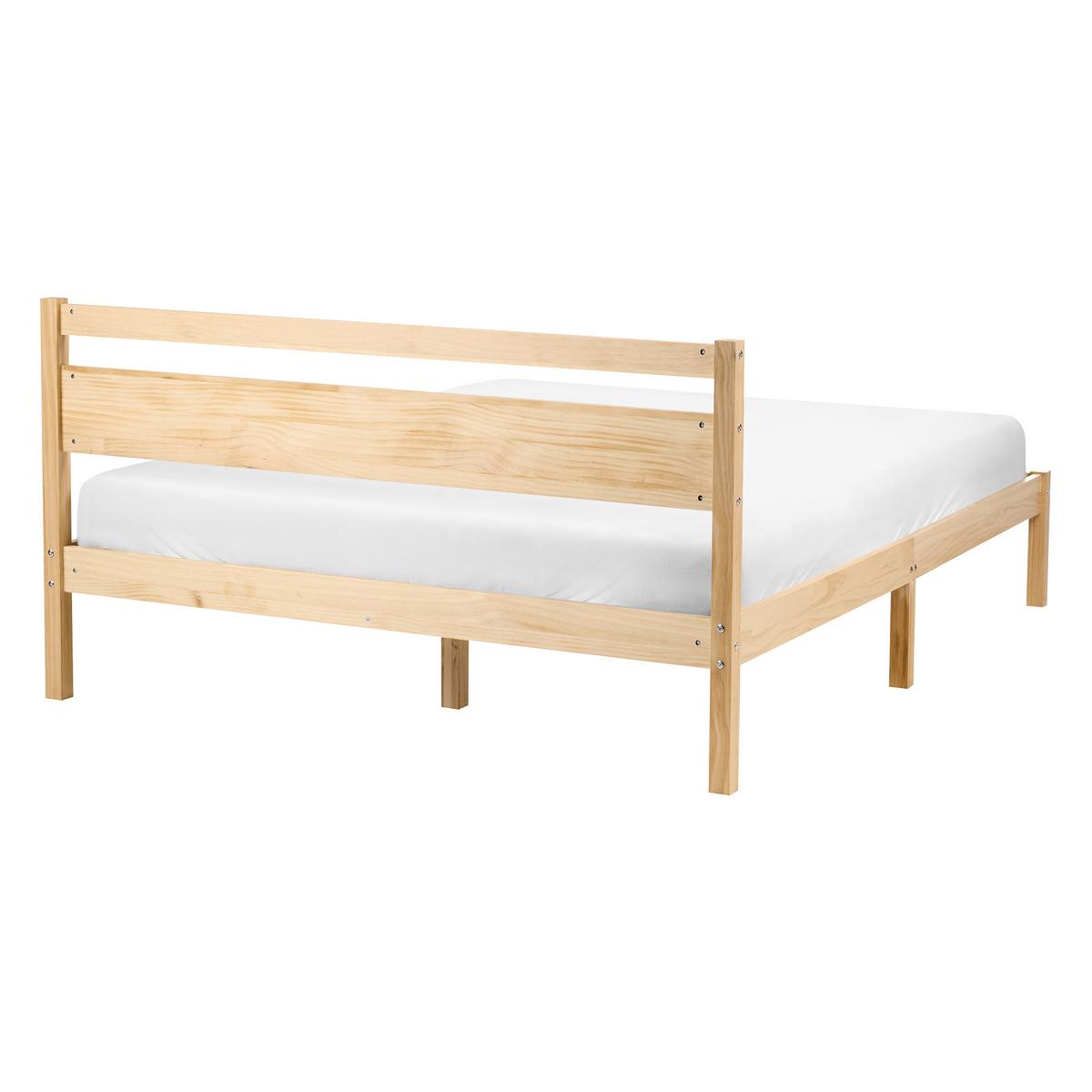 BETT mit Lattenrost 140/200 Kiefernholz Hellbraun Mercurer - Hellbraun/Braun, Holz (140/200cm) - Beliani