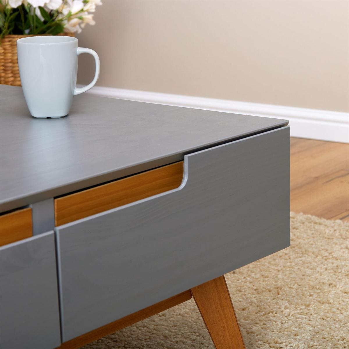 COUCHTISCH TIBOR grau - Grau, Holz (60/90/36cm) - IDIMEX