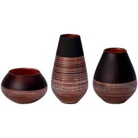DEKO-SET Manufacture Swirl schwarz 3-tlg. - Schwarz, Glas (2cm) - Villeroy & Boch