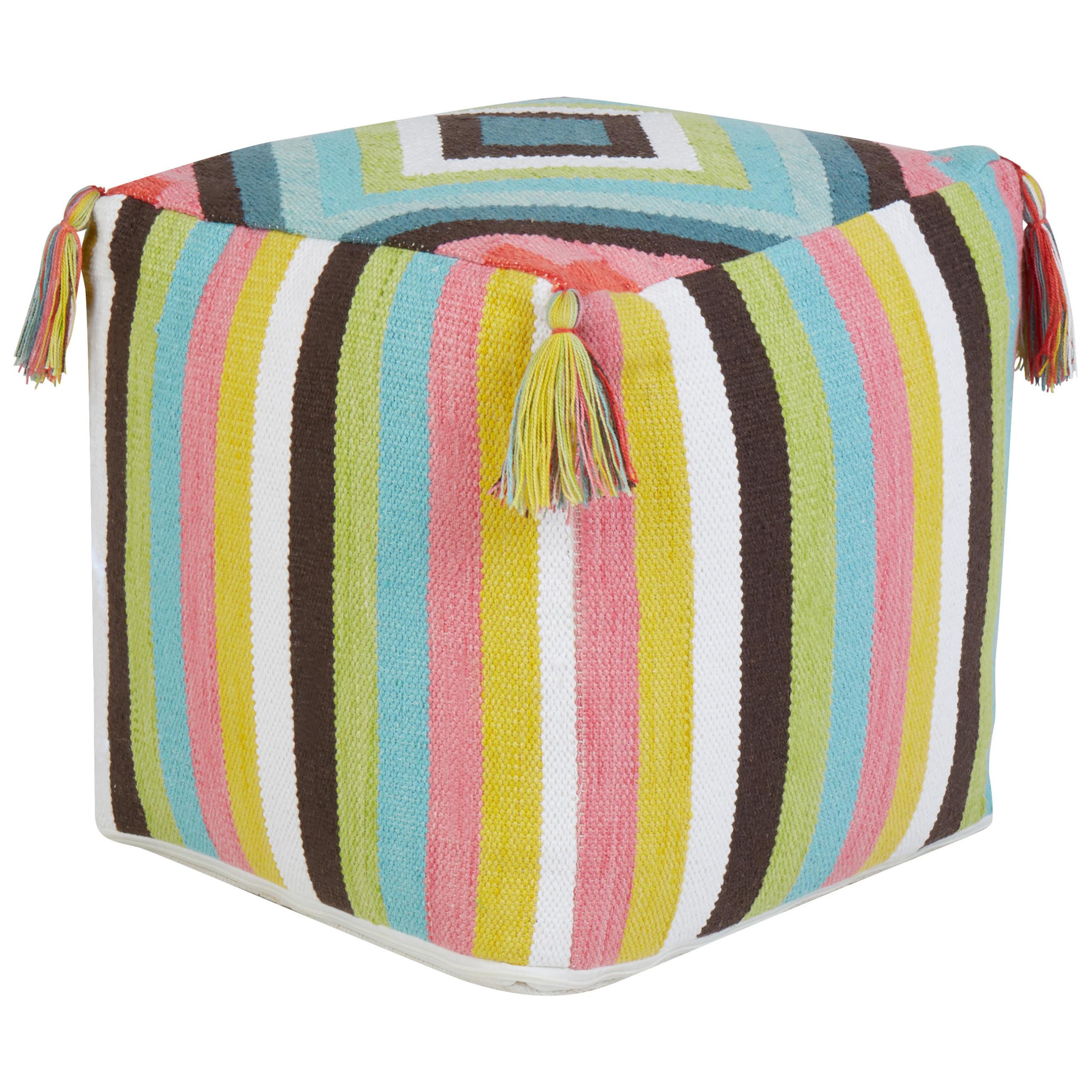 POUF Bunt Moneasa - Multicolor, Naturmaterialien (45/45/45cm) - Beliani