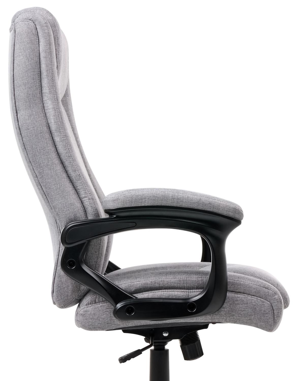 CHEFSESSEL Leinen Grau Graceful - Grau, Textil (70/119/70cm) - Beliani