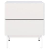 NACHTTISCH Olio 2 Schubladen Weiß 50 cm - Weiß, Holzwerkstoff/Metall (50/57.2/38.6cm) - Selsey