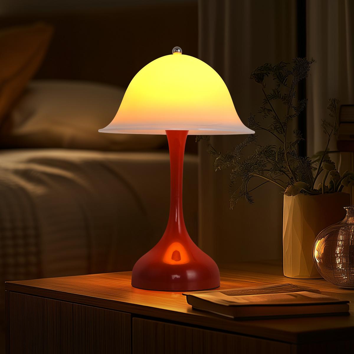 LED TISCHLAMPE Auralume 16/9/24.5 cm - Rot, Kunststoff (16/9/24.5cm) - ZMH