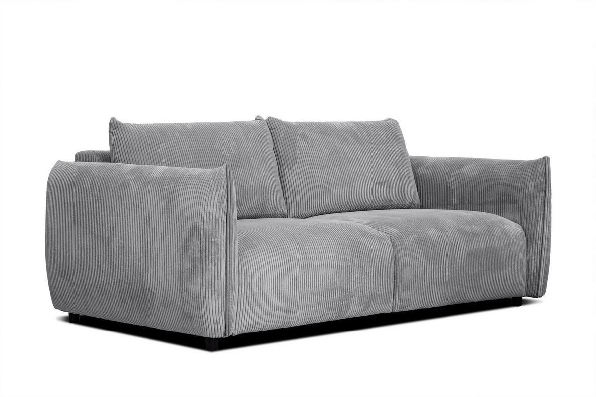 SOFA TAUER 3-Sitzer, hellgrau - Hellgrau/Schwarz, Holzwerkstoff/Kunststoff (112/84/206cm) - Wozimo