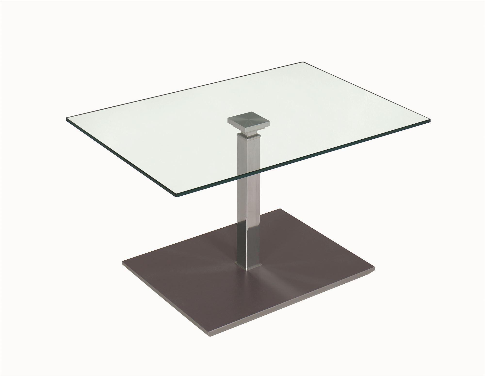 FUNKTIONSTISCH höhenverstellbar Carlotta 90 x 60 x 47-65 Couchtisch Glas/Perlsilber/Lava - Naturfarben, Holz (90/60/47cm) - 58aufmkessel