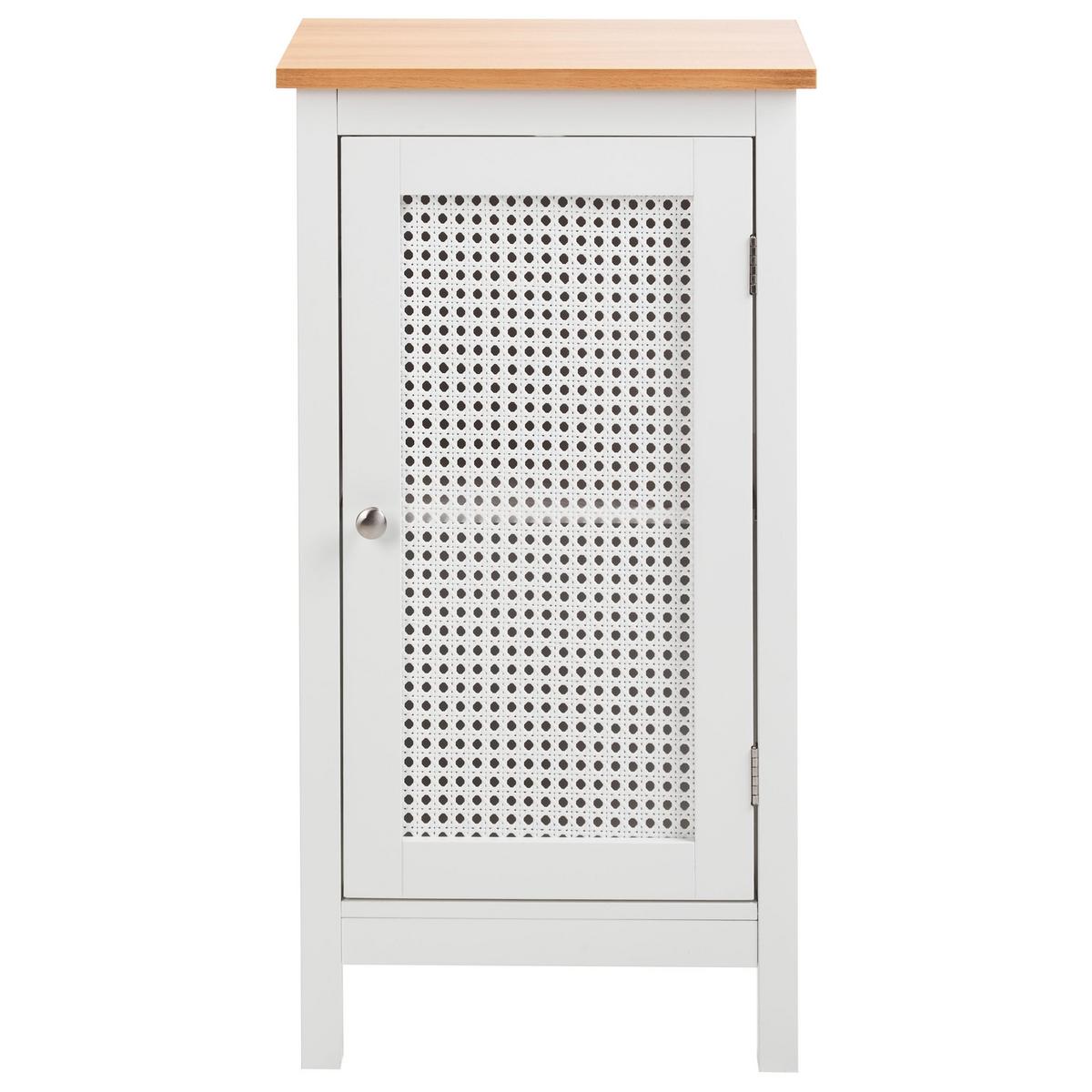 BADEZIMMERSCHRANK 40 cm Weiß Alamos - Weiß/Braun, Holzwerkstoff (40/75/30cm) - Beliani