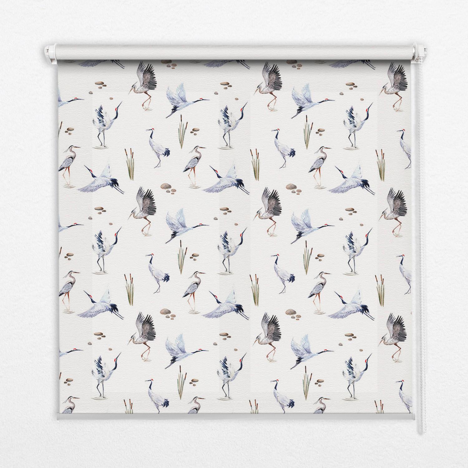 INNENROLLO - Fensterrollo - Rollo - 150x140 cm - Reiher - Weiß, Kunststoff (150/140/0.5cm) - TULUP