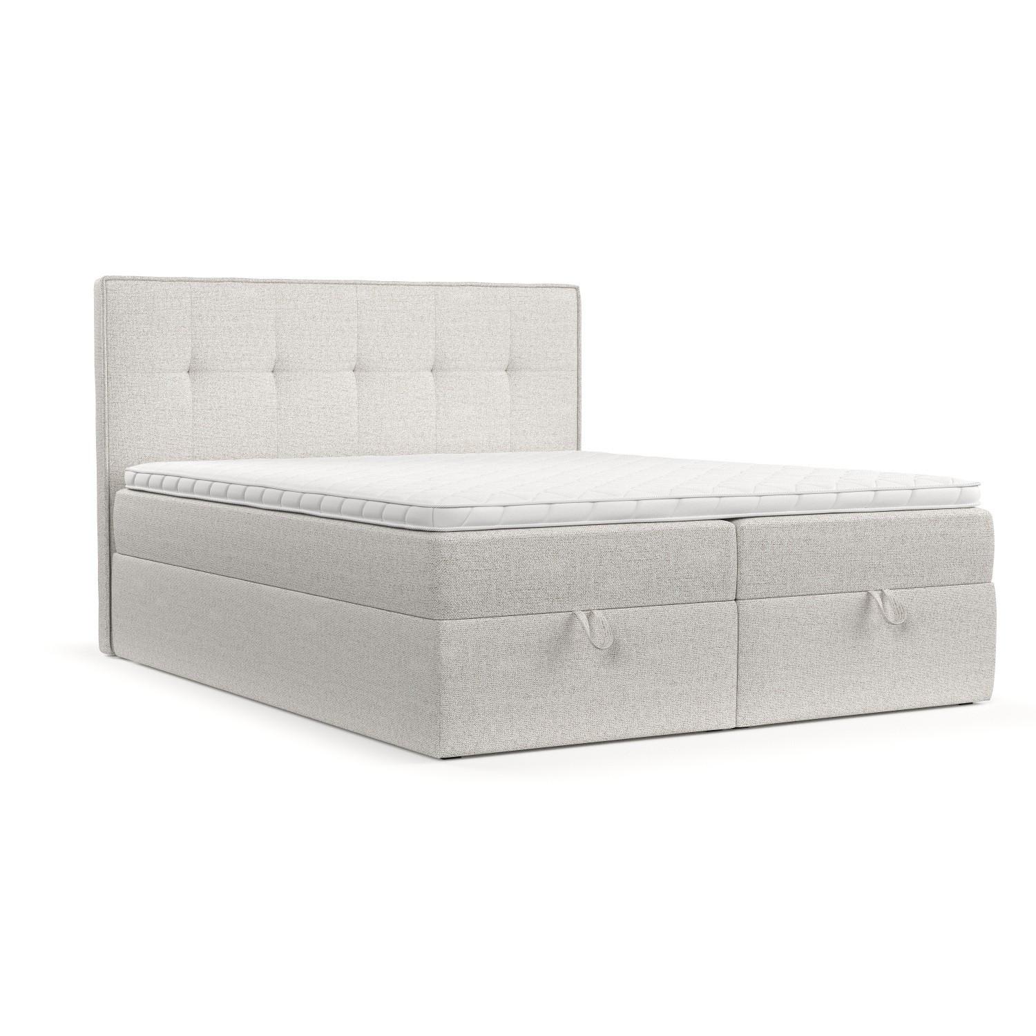 BOXBETT Tivra 200/200 cm Hellbeige im Riva Stoff - Sandfarben/Schwarz, Holz/Holzwerkstoff (200/200cm) - AltaBeds