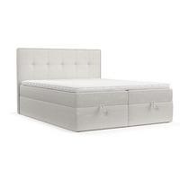 BOXBETT Tivra 200/200 cm Hellbeige im Riva Stoff - Sandfarben/Schwarz, Holz/Holzwerkstoff (200/200cm) - AltaBeds
