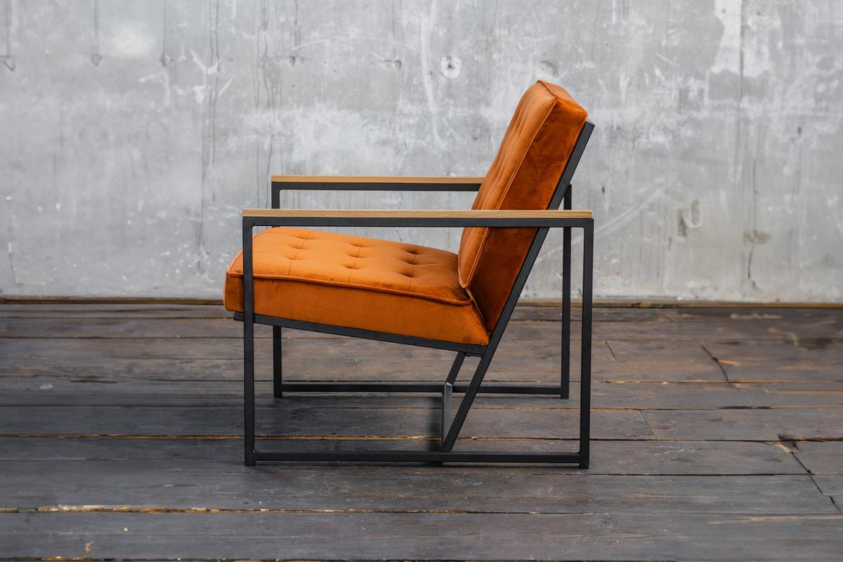POLSTERSESSEL ARLY Orange Velvet - Cognac/Schwarz, Textil (63/80/80cm) - KAWOLA