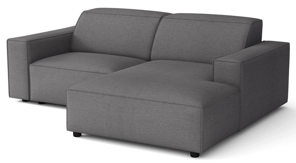 ECKSOFA Sellmo 210 cm - Dunkelgrau/Schwarz, Kunststoff/Textil (210/166cm) - Selsey