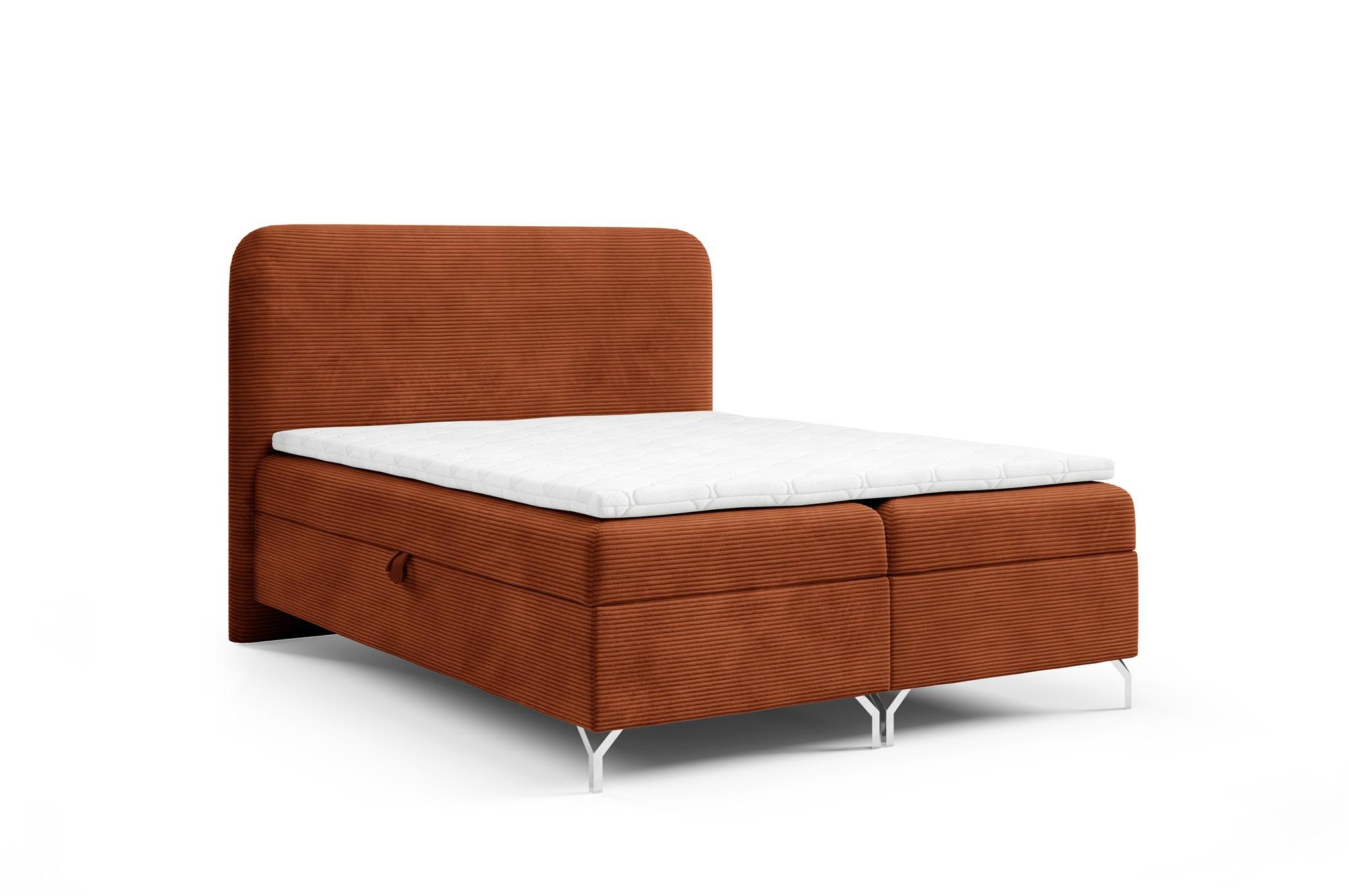 BOXBETT Emilio Pre. In überlänge - Rotbraun, Holzwerkstoff/Textil (200/220cm) - Fun Möbel