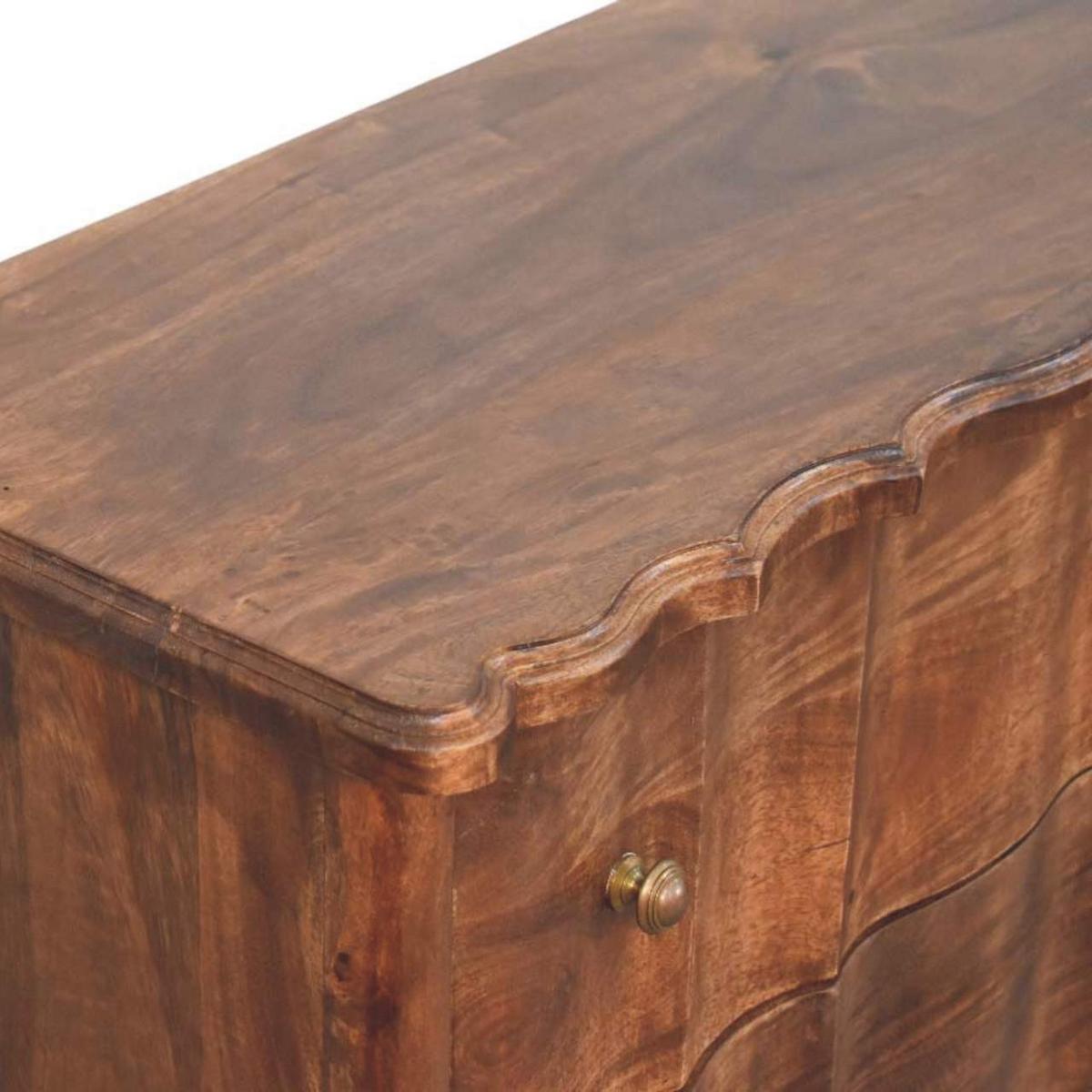 KOMMODE Camille, 3 Schubladen, Dunkelbraun - Dunkelbraun/Messingfarben, Holz/Metall (85/83/40cm) - Artisan Furniture