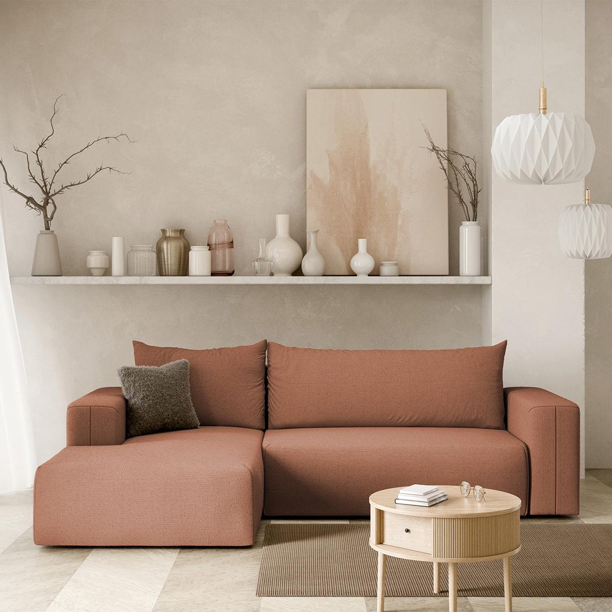 ECKSOFA Bliss 3 Sitzplätze Kupfer - Kupferfarben, Holz (268/163cm) - Petits-meubles