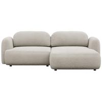 ECKSOFA Tvoya Hellbeige Bouclé - Ecru/Schwarz, Kunststoff/Textil (175/267cm) - Selsey