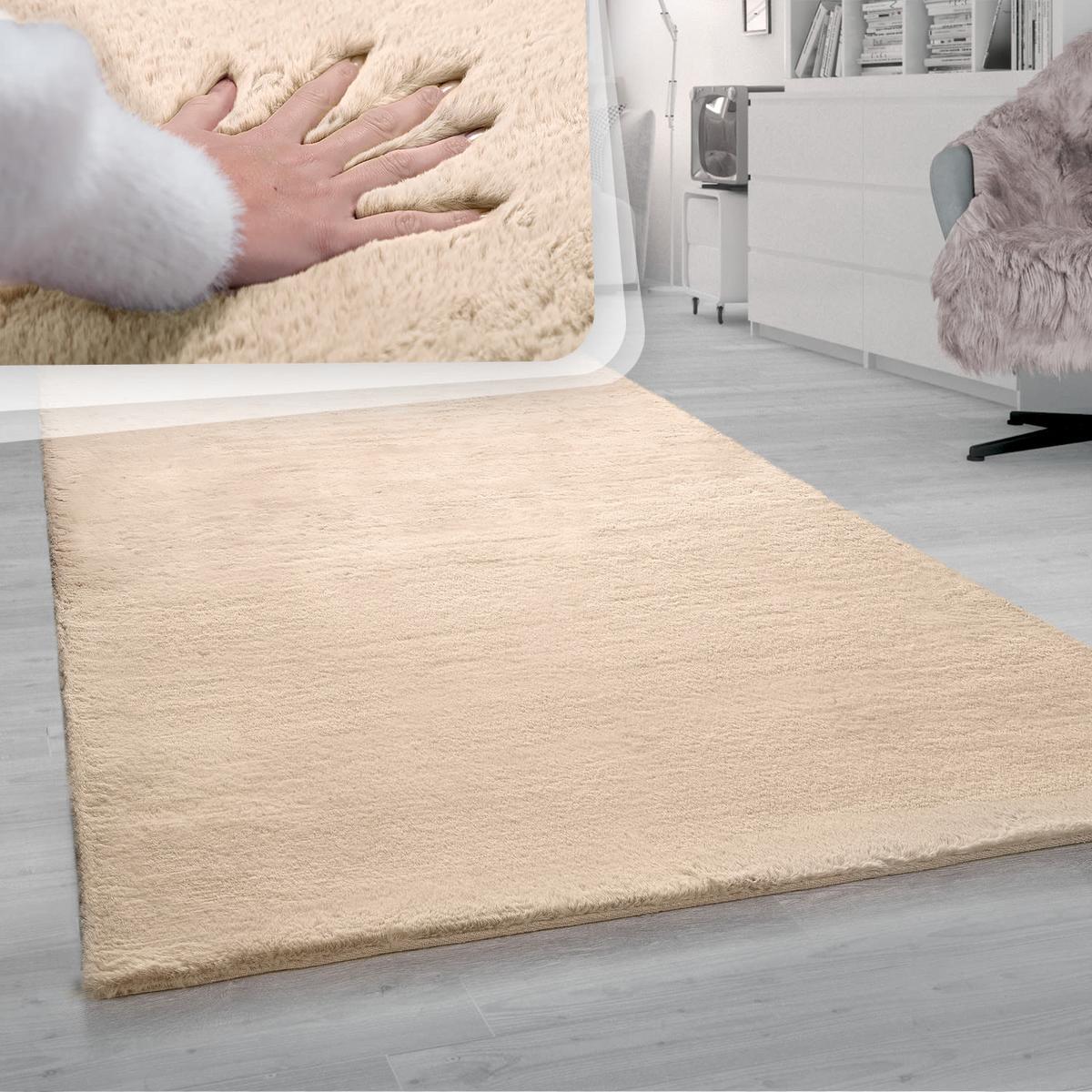 HOCHFLORTEPPICH, einfarbig, Sand, 200 x 200 cm - Beige, Textil (200/200cm) - KADIMA DESIGN