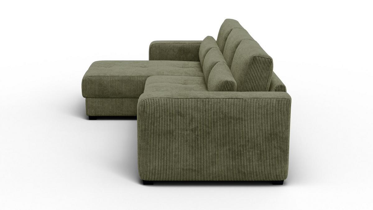 ECKSOFA OLI 4-Sitzer links, olivgrün - Olivgrün, Holz/Textil (295/172cm) - Wozimo