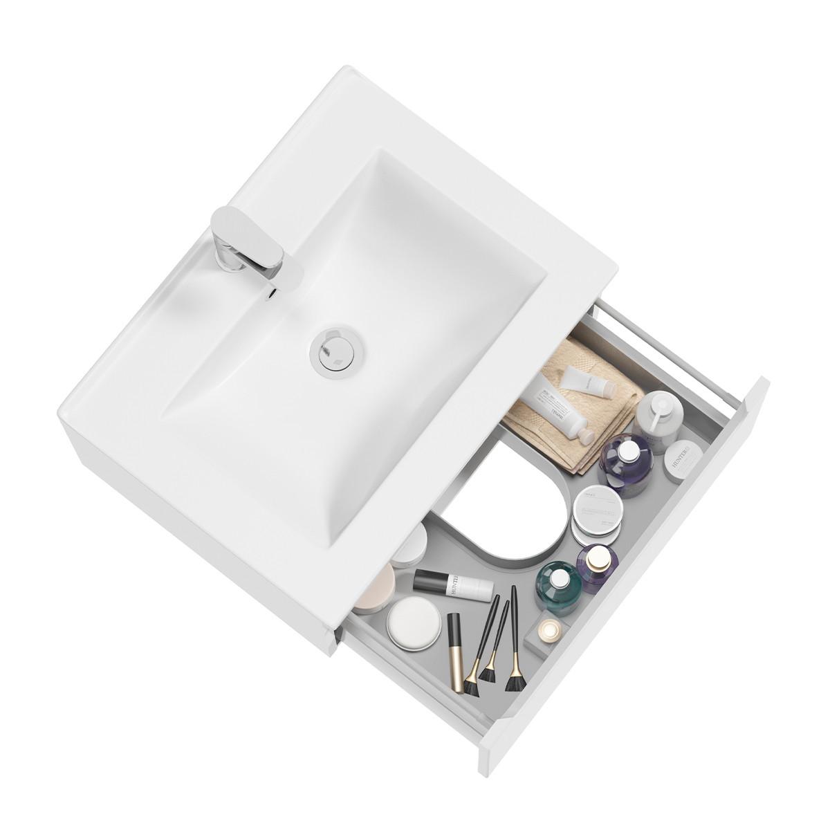 WASCHTISCH 60cm Livia Weiß - Weiß, Holzwerkstoff (60/32/46cm) - Petits-meubles