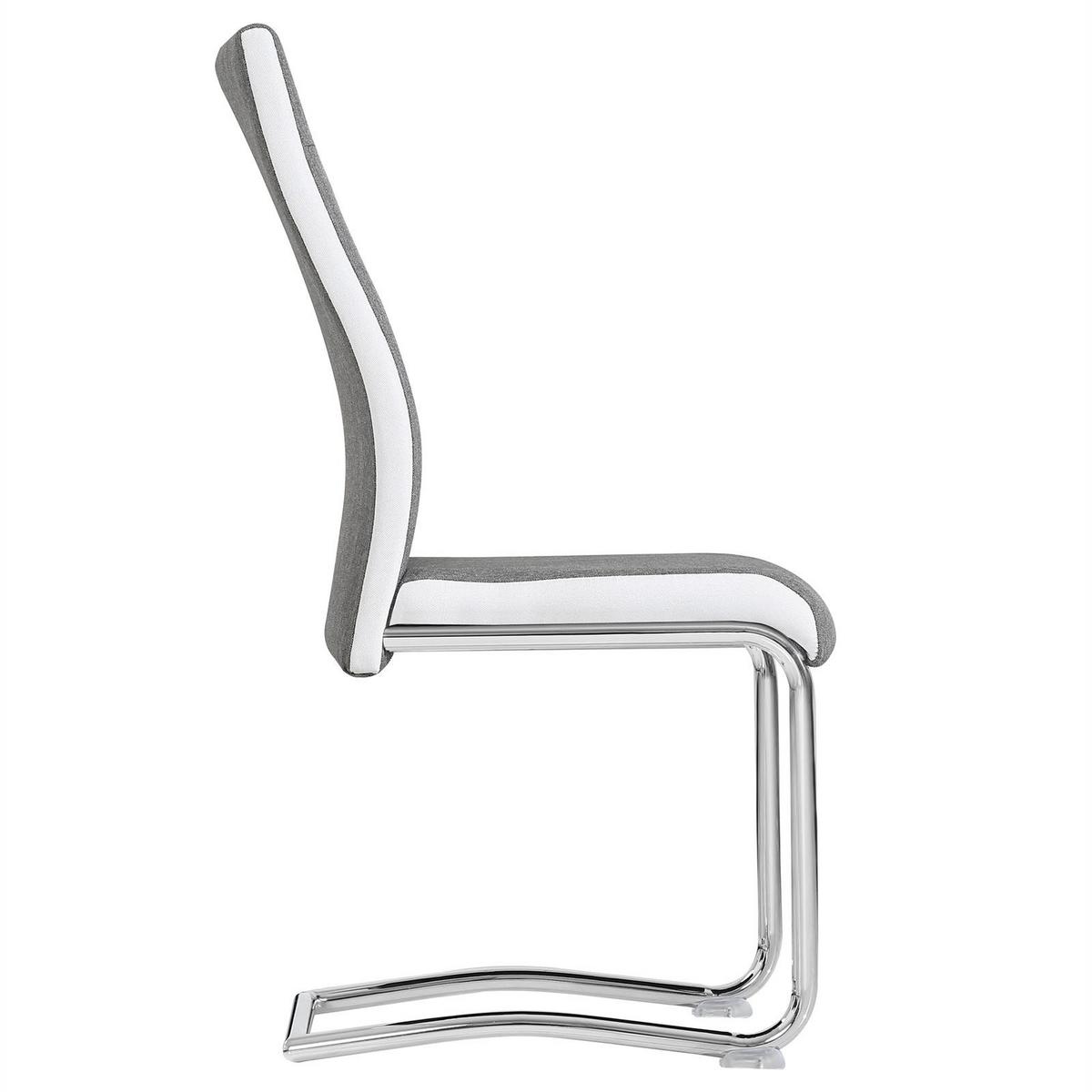 ESSZIMMERSTUHL ALBA 4er-Set grau/weiß - Weiß/Grau, Textil (44/98/54cm) - CARO-Möbel