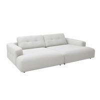 BIG SOFA MIKA Weiß Cord - Schwarz/Weiß, Kunststoff/Textil (300/86/167cm) - KAWOLA