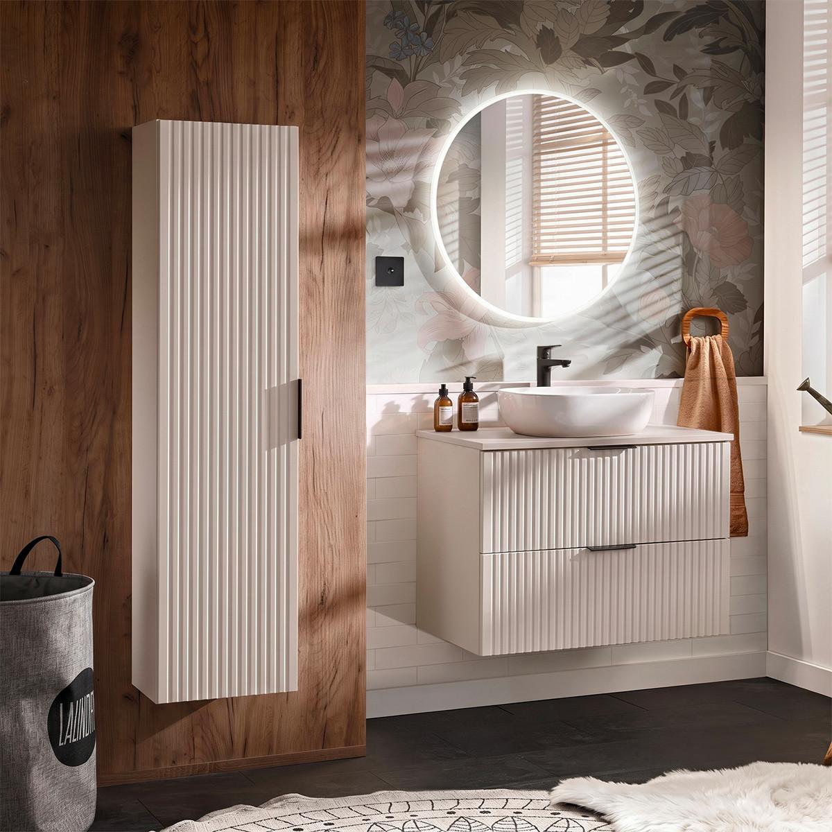 BADMÖBEL 80.6cm Adriel 2er-Set Beige - Beige, Holzwerkstoff (80.6/59/46cm) - Petits-meubles