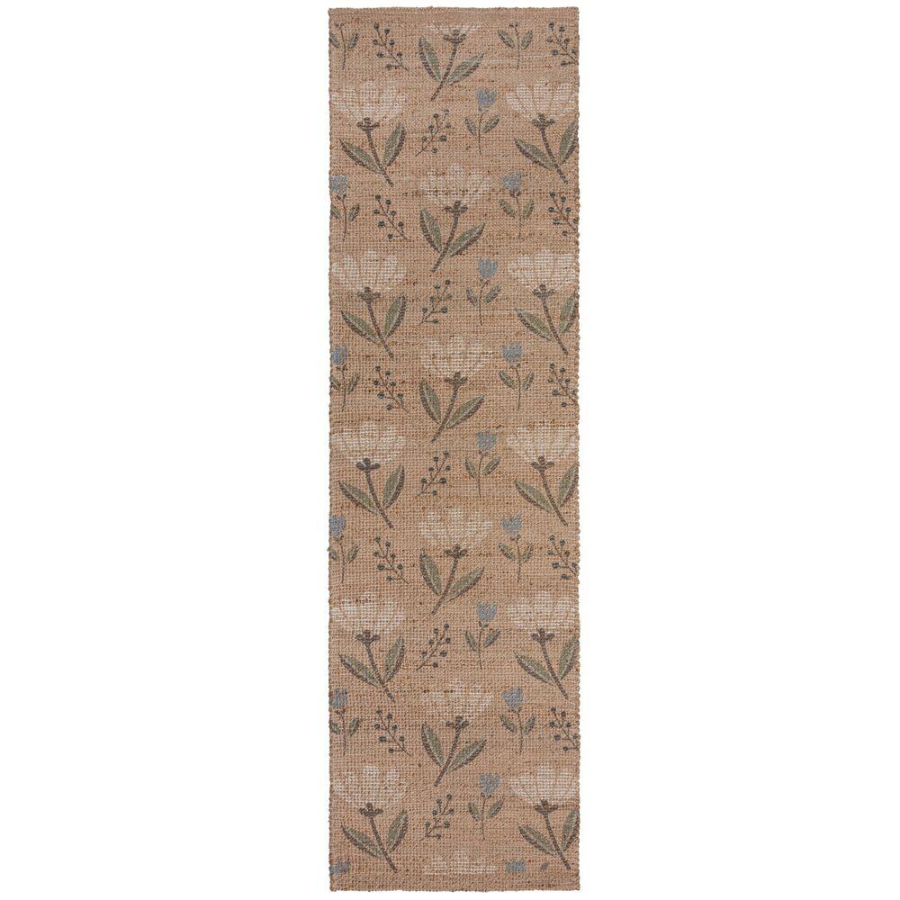 JUTETEPPICH handgewebt JED, floral, Natur, 60 x 230 cm - Braun, Textil (230/60cm) - KADIMA DESIGN