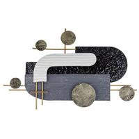 WANDDEKORATION Metall schwarz/gold Lutetium - Schwarz, Metall (86/55/5cm) - Beliani