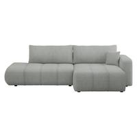 ECKSOFA Furyn O Boucle, Seite: Rechts - Schwarz/Grau, Holzwerkstoff/Kunststoff (262/145cm) - MIRJAN24