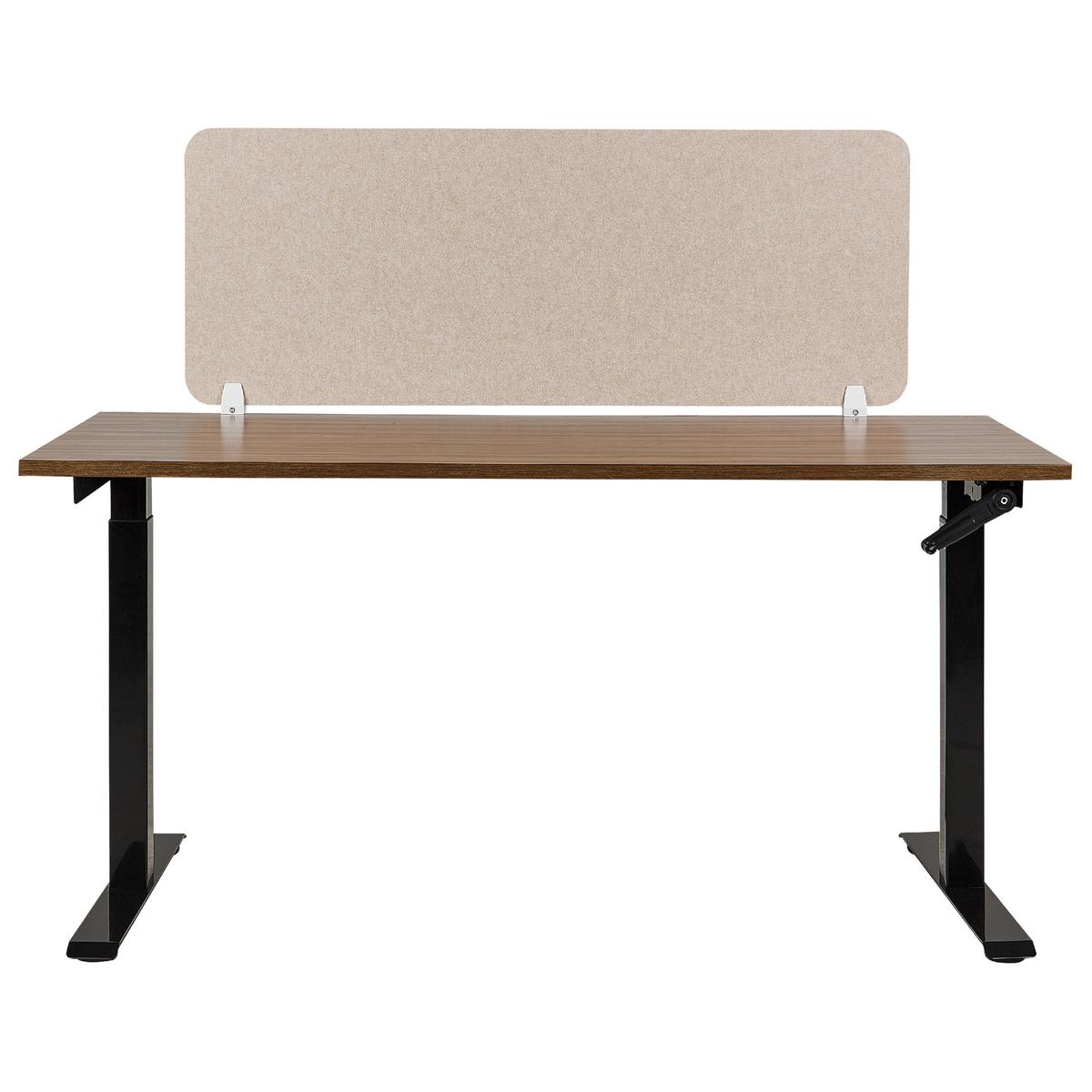 SCHREIBTISCHTRENNWAND Beige 120x1x50 Split - Beige, Kunststoff (1/120/50cm) - Beliani